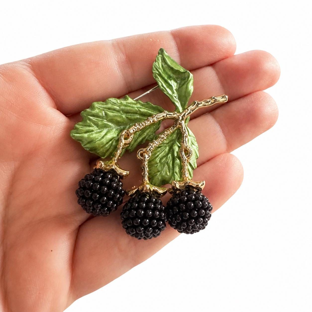 Vintage Jewelry Blackberry Brooch Bohemian Jewelry Blackberry Pin